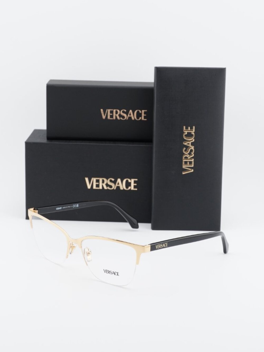 Versace VE1304 1002 Cat Eye Eyeglasses 54mm – Gold